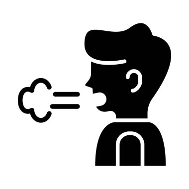 Kişisel ve ticari kullanım için Kötü Nefes Vektörü Kabartma Simgesi