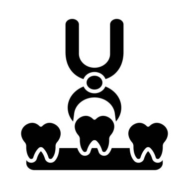 Kişisel ve Ticari Kullanım İçin Diş Çekme Vektörü Kabartma Simgesi