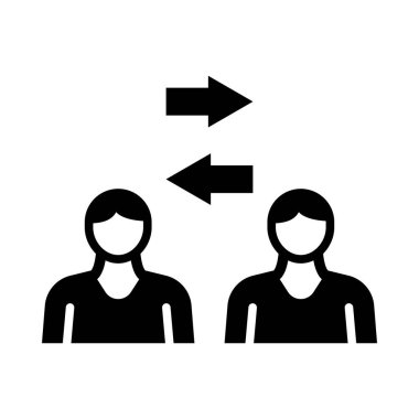 Kişisel ve Ticari Kullanım İçin Kişiler Arası İlişkiler Vektörü Glyph Simgesi