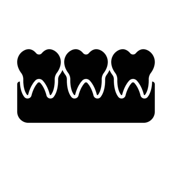 Zahnvektor Glyphen Symbol Für Den Persönlichen Und Kommerziellen Gebrauch — Stockvektor