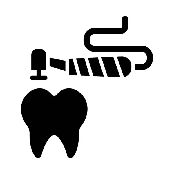 Ícone Glifo Vetor Limpeza Dental Para Uso Pessoal Comercial —  Vetores de Stock
