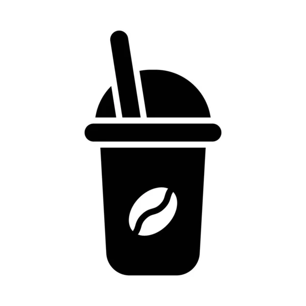 Coffee Cup Vector Glyph Ikona Pro Osobní Komerční Použití — Stockový vektor