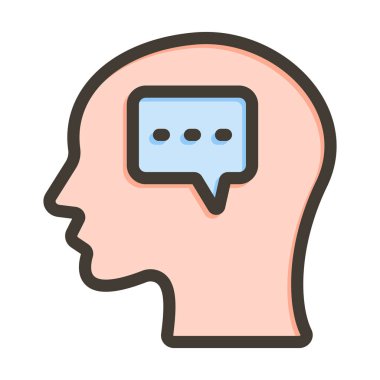 Kişisel ve Ticari Kullanım İçin Renk Simgesi Doldurulmuş Oral İletişim Vektörü Kalın Çizgisi