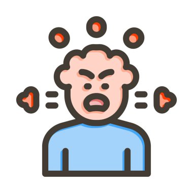 Öfke Yönetimi Vektörü Kalın Çizgi Renk Simgesi Kişisel ve Ticari Kullanım İçin