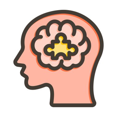 Yaratıcılık Yetenekleri Vektör Kalın Çizgisi Kişisel ve Ticari Kullanım İçin Renk Simgesi Dolduruldu