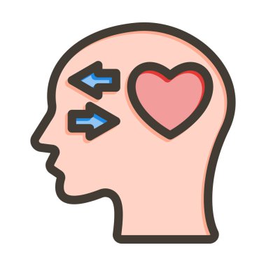 Empati Vektörü Kalın Çizgisi Kişisel ve Ticari Kullanım için Renk Simgesi Dolduruldu