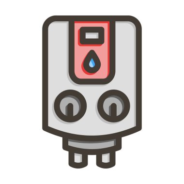 Su Kazanı Kalın Çizgisi Kişisel ve Ticari Kullanım İçin Renk Simgesi Dolduruldu