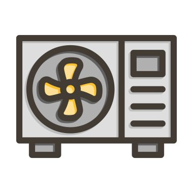 AC Dış Birim Vektör Kalın Çizgisi Kişisel ve Ticari Kullanım için Renk Simgesi Dolduruldu