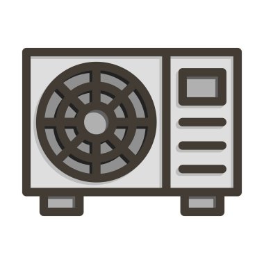 Kişisel ve Ticari Kullanım İçin Renk Simgesi Doldurulmuş AC Pencere Birimi Kalın Çizgisi