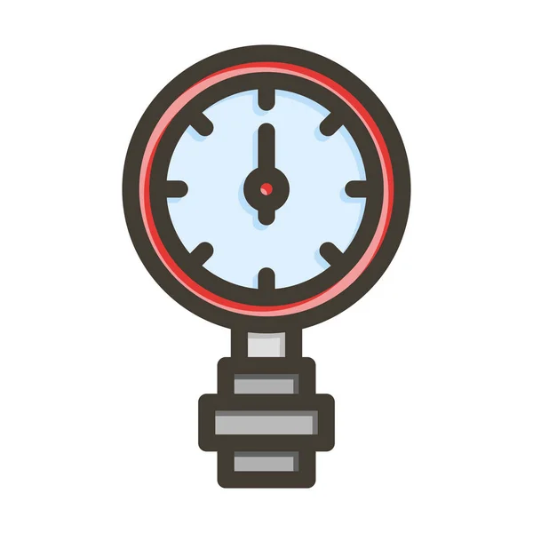 Manometer Vector Thick Line Colors Icon Für Den Persönlichen Und — Stockvektor
