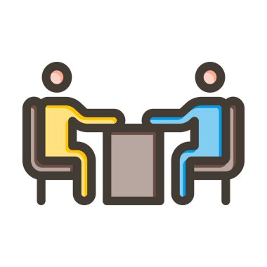 Kişisel ve Ticari Kullanım İçin Renk Simgesi Doldurulmuş Vektör Kalın Çizgisi Buluşma