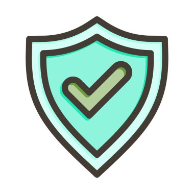 Kişisel ve Ticari Kullanım İçin Renk Simgesi Doldurulmuş Güvenlik Vektörü Kalın Çizgisi