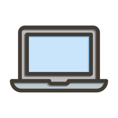 Kişisel ve ticari kullanım için Renk Simgesi Doldurulmuş Laptop Vektör Kalın Çizgisi
