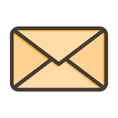 Kişisel ve Ticari Kullanım İçin Renk Simgesi Doldurulmuş İleti Vektörü Kalın Çizgisi