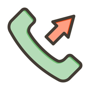 Giden Arama Vektörü Kalın Çizgisi Kişisel ve Ticari Kullanım için Renk Simgesi Dolduruldu