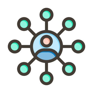 Kişisel ve Ticari Kullanım İçin Renk Simgesi Doldurulmuş Ağ Vektörü Kalın Çizgisi