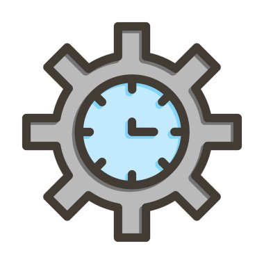 Kişisel ve Ticari Kullanım İçin Renk Simgesi Doldurulmuş Zaman Boyutlandırma Vektörü Kalın Çizgisi