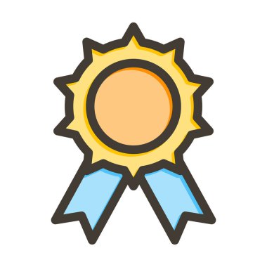 Kişisel ve Ticari Kullanım İçin Renk Simgesi Doldurulmuş Web Ödülü Kalın Çizgisi