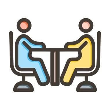 Danışmanlık Hizmetleri Kalın Çizgi Renk Simgesi Kişisel ve Ticari Kullanım İçin Dolduruldu