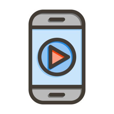 İçerik Yapım Vektörü Kalın Çizgi Renk Simgesi Kişisel ve Ticari Kullanım İçin