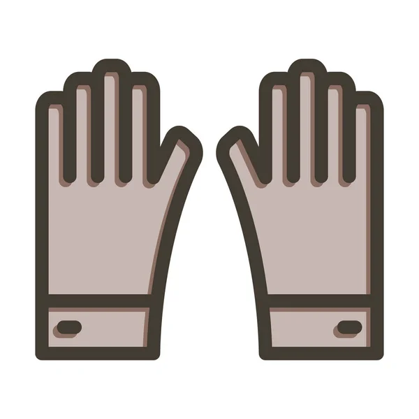 Перчатки Вектор Толстая Линия Заполненные Цвета Значок Личного Коммерческого Использования — стоковый вектор