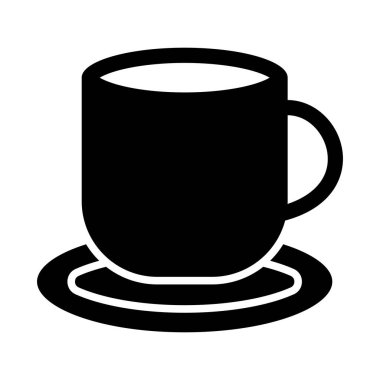Kişisel ve ticari kullanım için Mug Vektörü Glyph Simgesi