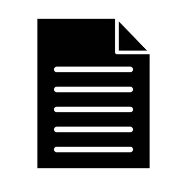 Kişisel ve Ticari Kullanım İçin Belge Vektörü Glyph Simgesi