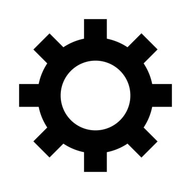 Kişisel ve ticari kullanım için Gear Vektörü Glyph Simgesi