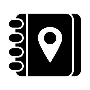Kişisel ve Ticari Kullanım İçin Adres Defteri Vektörü Glyph Simgesi