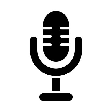 Kişisel ve Ticari Kullanım İçin Mikrofon Vektörü Glyph Simgesi