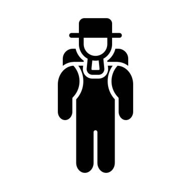 Kişisel ve Ticari Kullanım İçin Turist Vektörü Glyph Simgesi