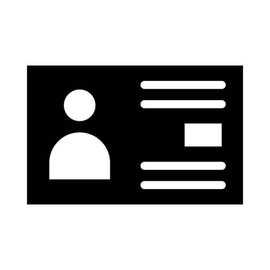 Kişisel ve Ticari Kullanım İçin Kimlik Kart Vektörü Glyph Simgesi