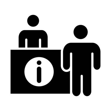 Kişisel ve Ticari Kullanım için Bilgi Masası Vektörü Glyph Simgesi