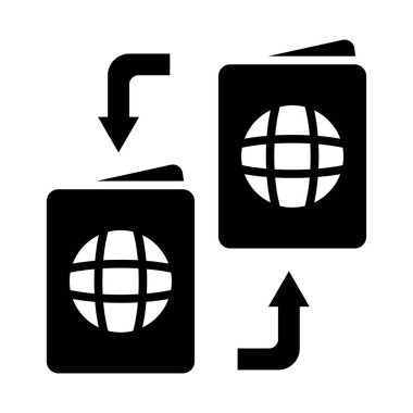 Kişisel ve ticari kullanım için Göçmen Vektörü Glyph Simgesi