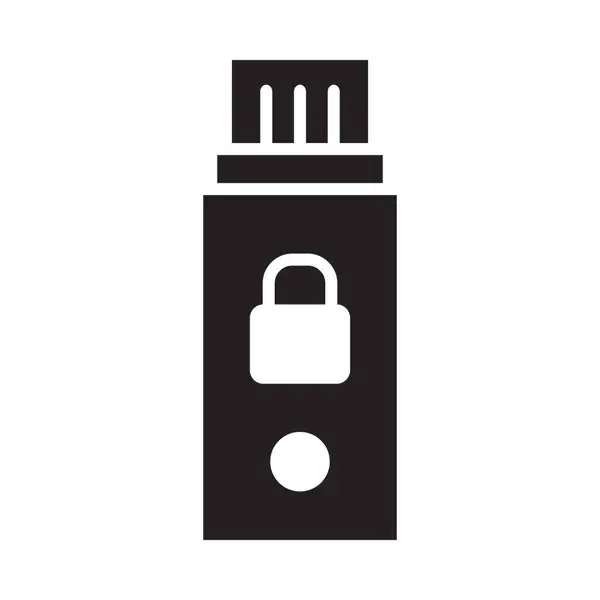 Icono Clave Del Glifo Del Vector Seguridad Para Uso Personal — Vector de stock