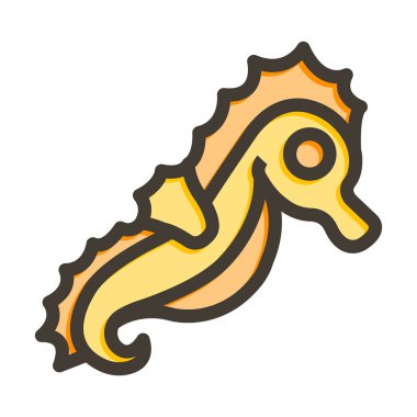 Denizatı Vektör Kalın Çizgisi Kişisel ve Ticari Kullanım İçin Renk Simgesi Dolduruldu