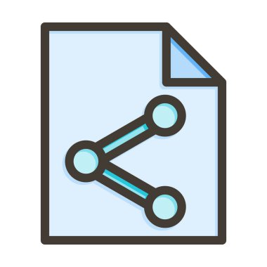 Kişisel ve Ticari Kullanım İçin Renk Simgesi Doldurulmuş Dosya Paylaşımı Kalın Satırı