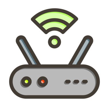 Yönlendirici Vektör Kalın Çizgisi Kişisel ve Ticari Kullanım için Renk Simgesi Dolduruldu