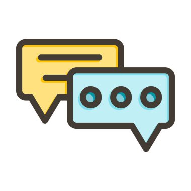 Konuşma Vektörü Kalın Satırı Kişisel ve Ticari Kullanım için Renk Simgesi Dolduruldu