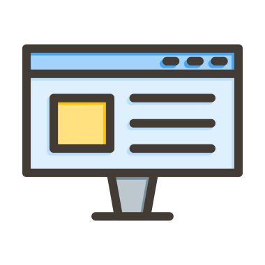 Kişisel ve ticari kullanım için Renk Simgesi Doldurulmuş Tarayıcı Vektör Kalın Çizgisi