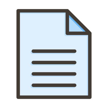 Kişisel ve Ticari Kullanım İçin Renk Simgesi Doldurulmuş Dosya Vektörü Kalın Çizgisi