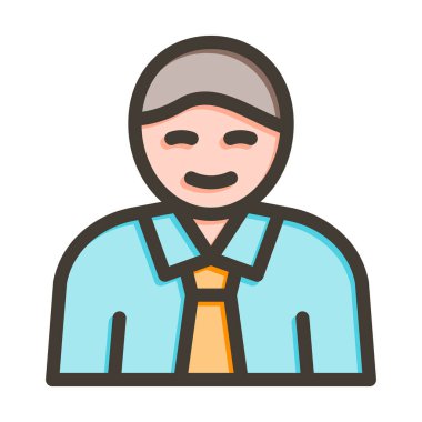 Kişisel ve Ticari Kullanım İçin Renk Simgesi Doldurulmuş Personel Vektörü Kalın Çizgisi