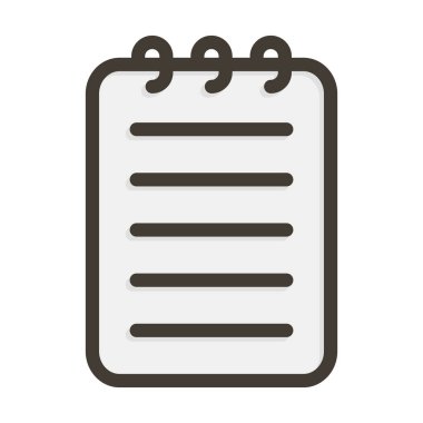 Kişisel ve Ticari Kullanım İçin Renk Simgesi Doldurulmuş Not Vektörü Kalın Çizgisi