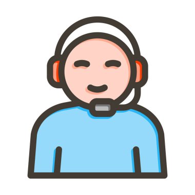 Kişisel ve ticari kullanım için Renk Simgesi Doldurulmuş Merkez Ajanı Vektör Kalın Çizgisi