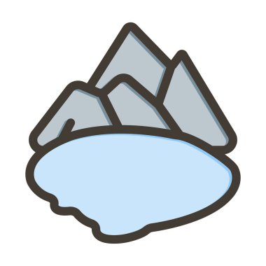 Lake Vector Kalın Çizgisi Kişisel ve Ticari Kullanım İçin Renk Simgesi Dolduruldu