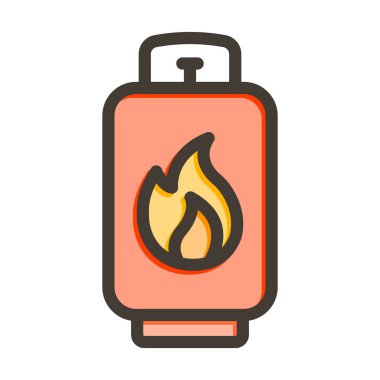 Benzin Vektörü Kalın Çizgisi Kişisel ve Ticari Kullanım için Renk Simgesi Dolduruldu