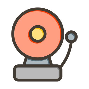 Kişisel ve ticari kullanım için Renk Simgesi Doldurulmuş Yangın Alarm Vektörü Kalın Çizgisi