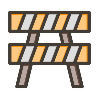 Bariyer Vektör Kalın Çizgisi Kişisel ve Ticari Kullanım İçin Renk Simgesi Dolduruldu