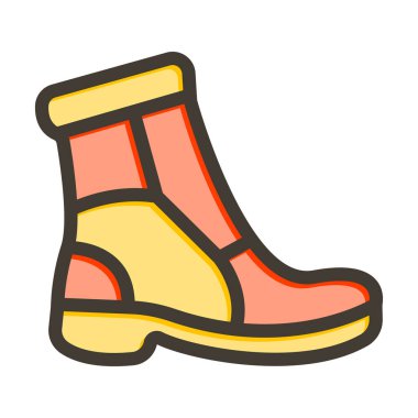 Çizme Vektörü Kalın Çizgisi Kişisel ve Ticari Kullanım için Renk Simgesi Dolduruldu