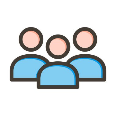 Grup Vektör Kalın Çizgisi Kişisel ve Ticari Kullanım için Renk Simgesi Dolduruldu